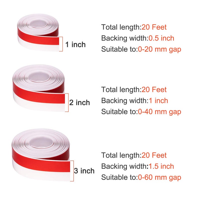 TORRAMI Silicone Door Sweep Draft Stopper 2 inch Width 20 Feet Length,Seal Insulation for Door Under Bottom, Gap, Side, Glass Shower Door, Sliding Door,White - Image 2